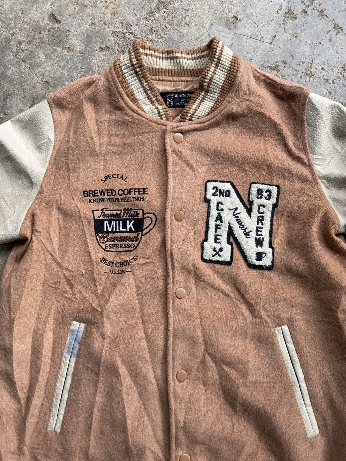 Japanese Brand Rivet & Surge Cafe Crew Varsity Jacket Size US M / EU 48-50 / 2 - 3 Thumbnail