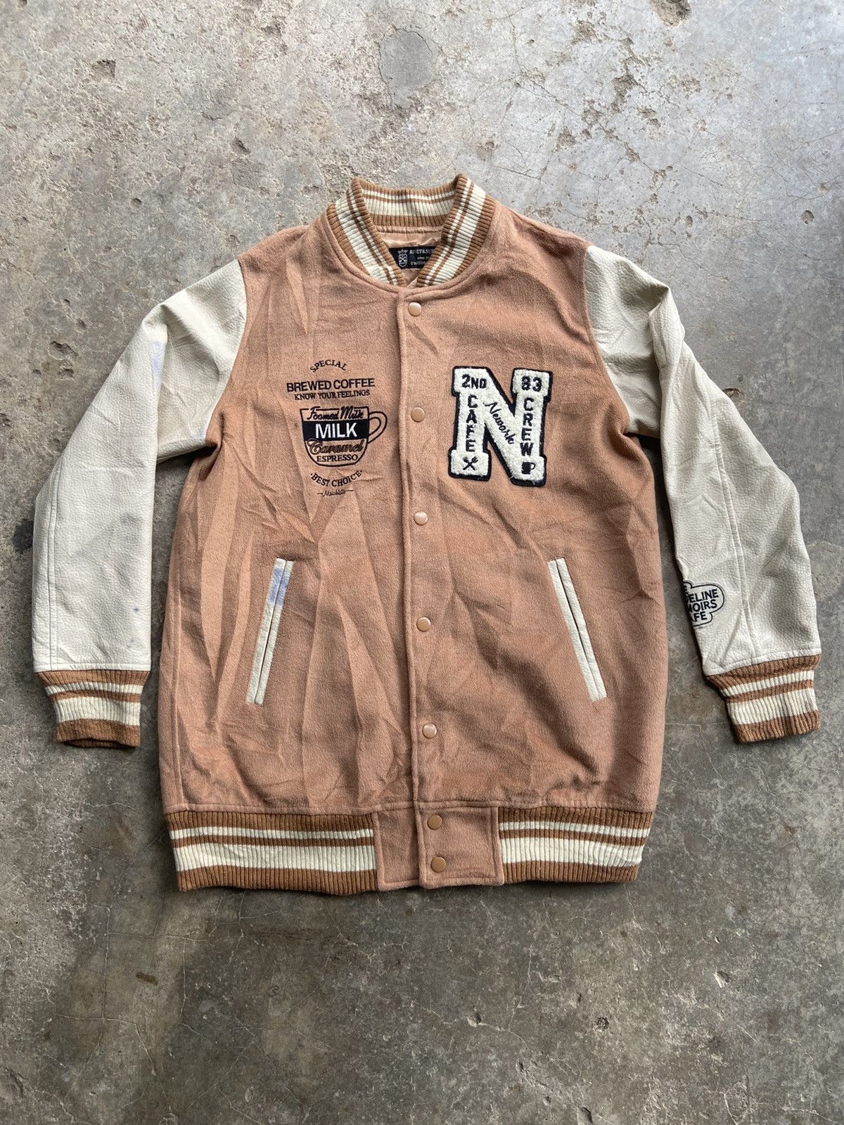 Japanese Brand Rivet & Surge Cafe Crew Varsity Jacket Size US M / EU 48-50 / 2 - 1 Thumbnail
