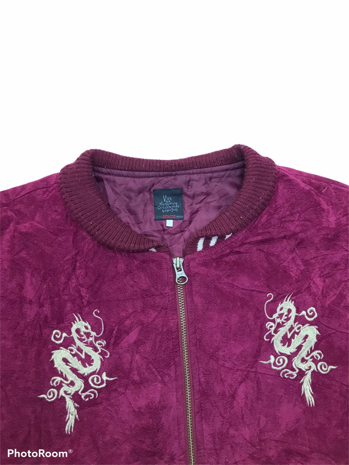Japanese Brand Estacot sukajan dragon velvet croptop jacket Size US M / EU 48-50 / 2 - 2 Thumbnail