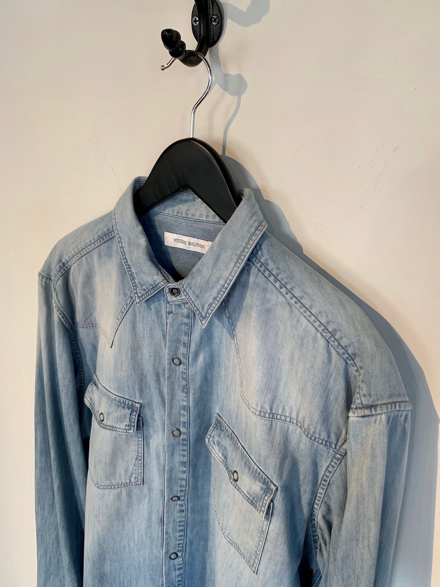 Pierre Balmain Pierre Balmain Denim Pocket Shirt Grailed