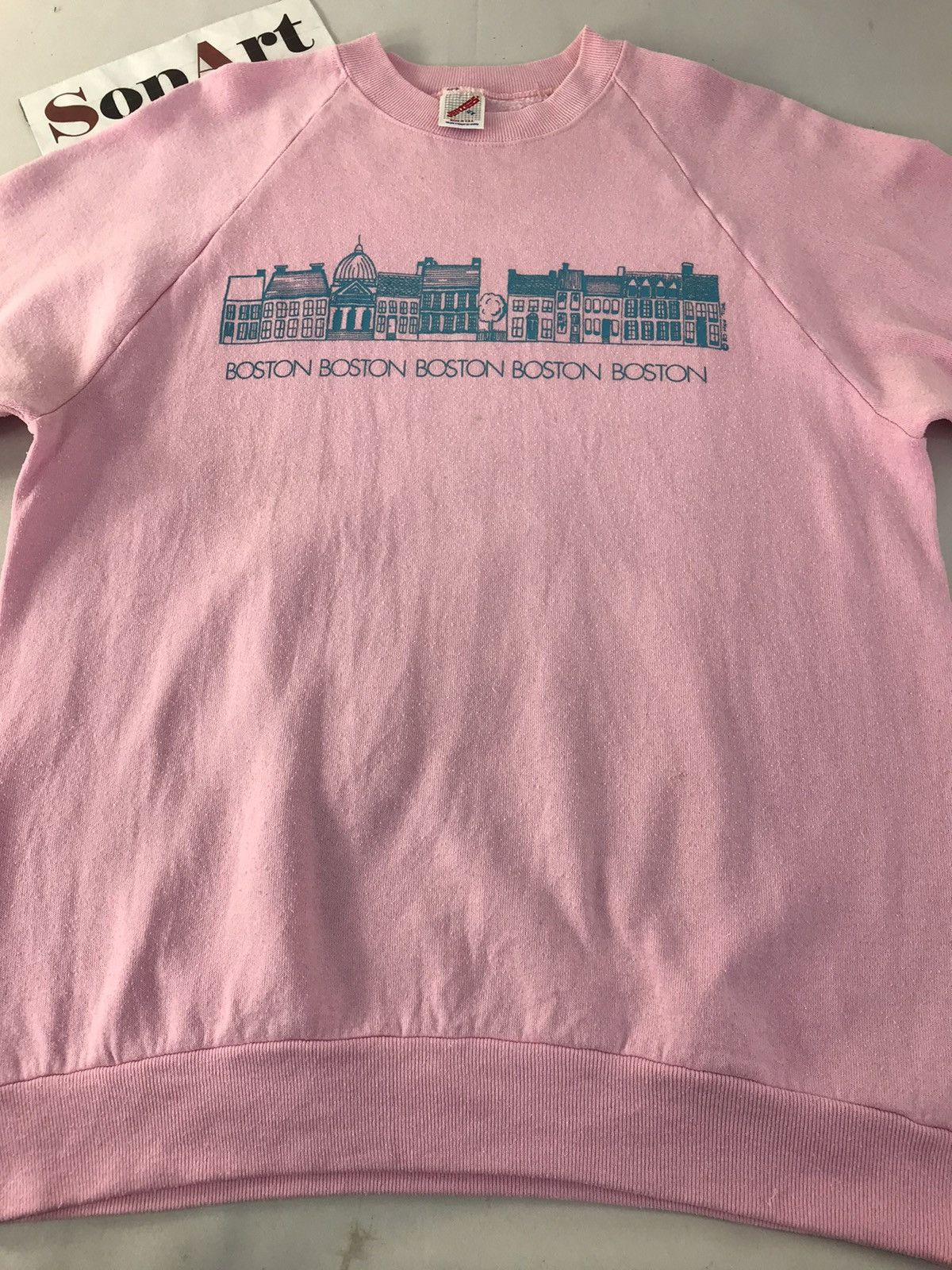 Vintage Vintage Sweatshirt Picture Boston High Tide Design Size US L / EU 52-54 / 3 - 3 Thumbnail