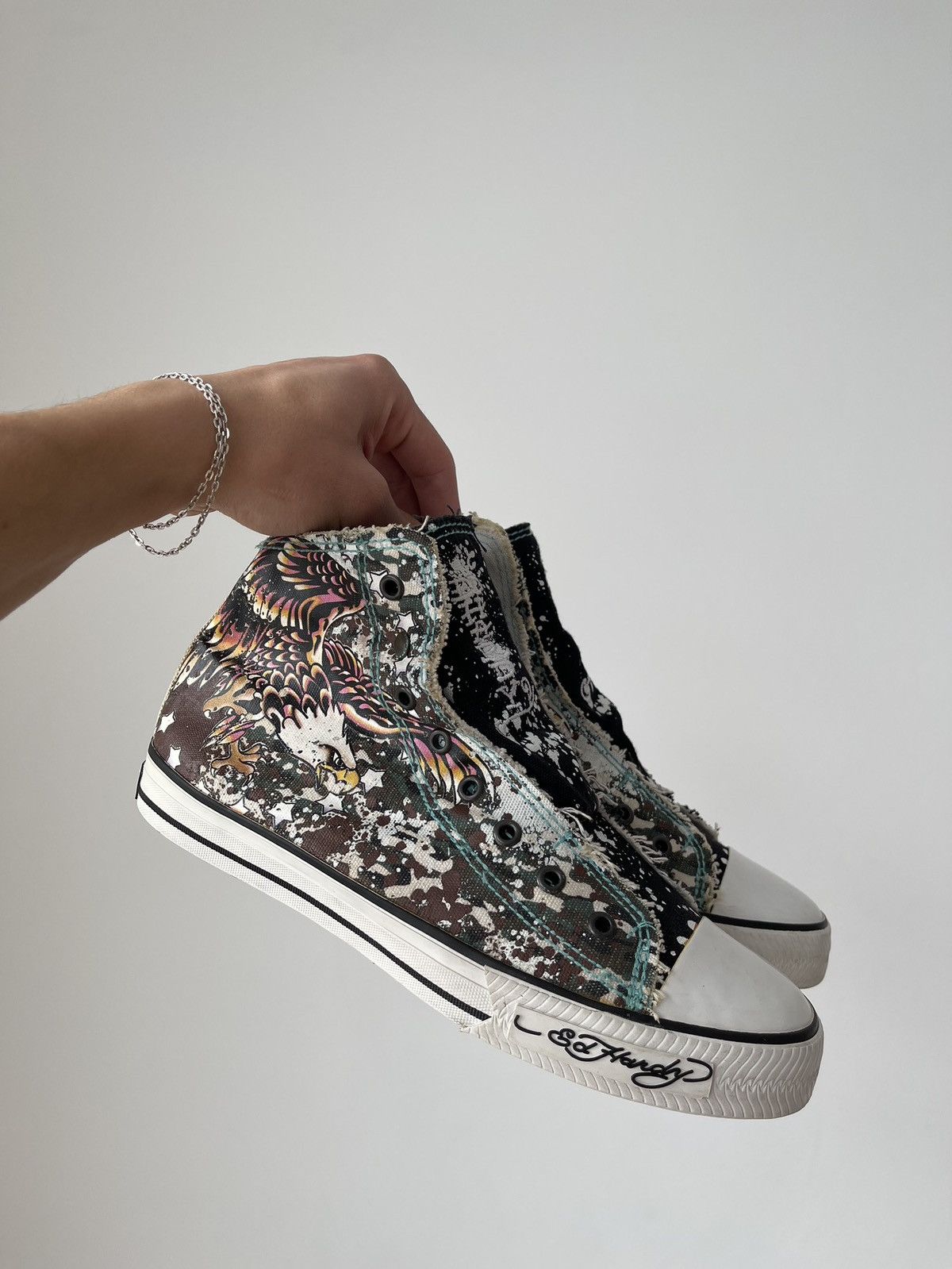 Vintage RARE 🔥 Vintage Y2K Ed Hardy Paint Splatter High Top Sneakers ...