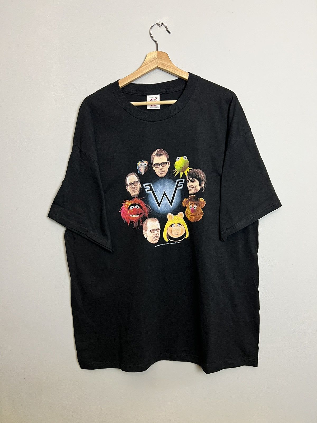 image of Rare Vintage Weezer 2002 The Muppet Show Alternative T Shirt in Black, Men's (Size XL)