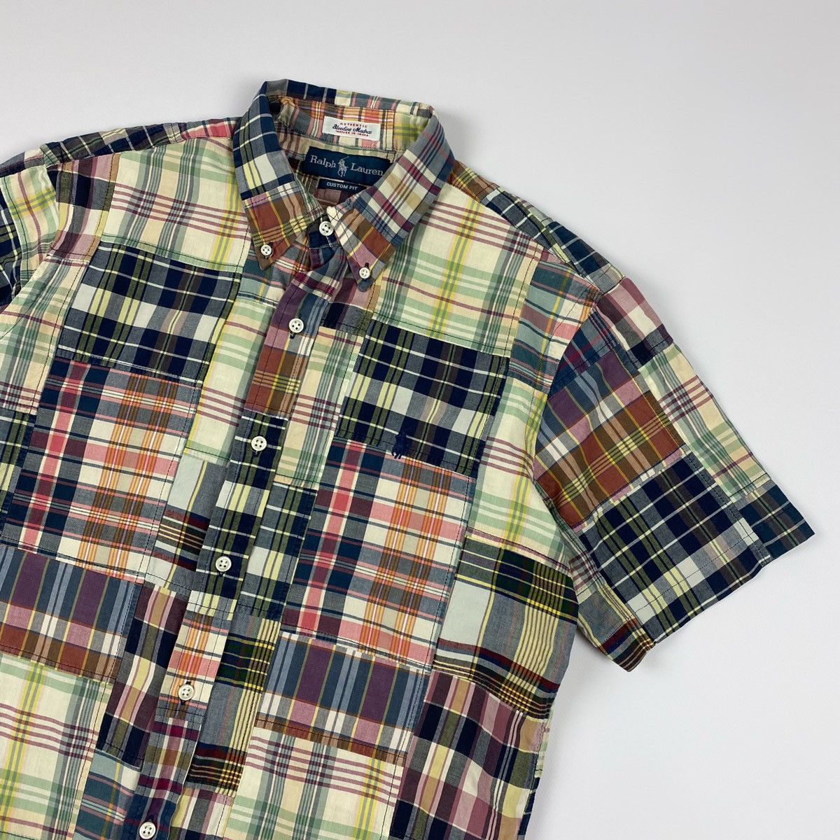 Polo Ralph Lauren × Vintage Vintage Polo Ralph Lauren Patchwork Short Sleeve Shirt Size US M / EU 48-50 / 2 - 2 Thumbnail