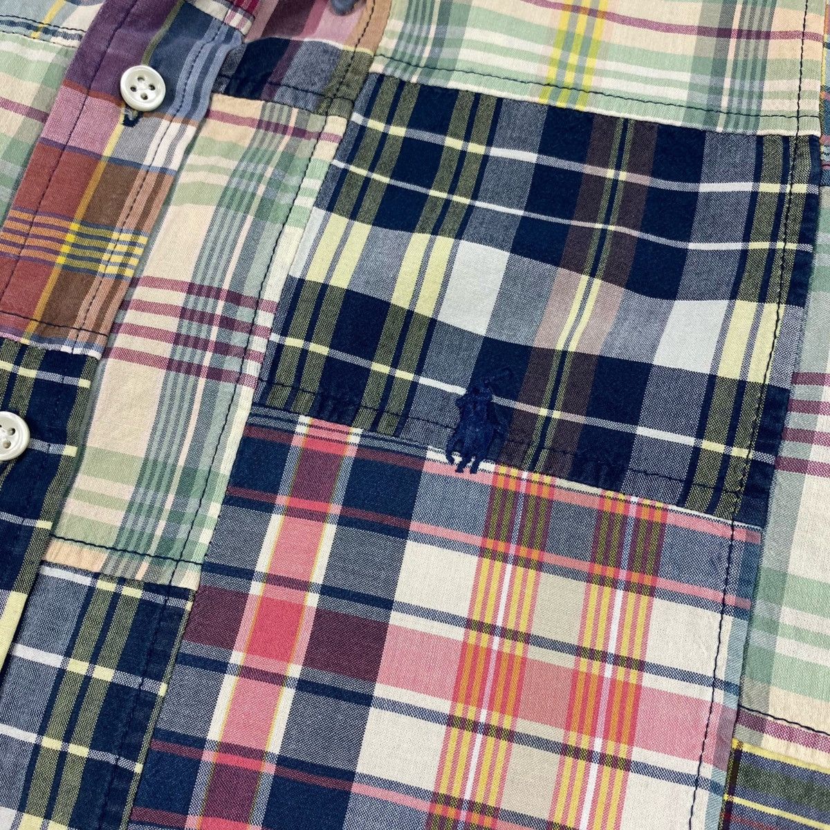 Polo Ralph Lauren × Vintage Vintage Polo Ralph Lauren Patchwork Short Sleeve Shirt Size US M / EU 48-50 / 2 - 4 Thumbnail
