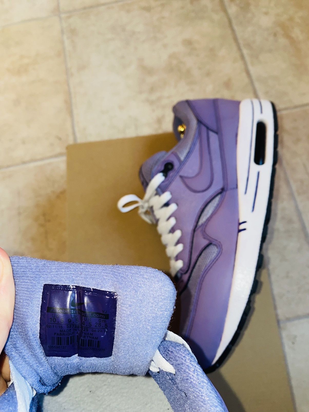 Nike × Patta × Purple NikeLab Air Max1 DipDye 2015 Tn Bw Atmos Parra ACG Size US 10.5 / EU 43-44 - 9 Thumbnail
