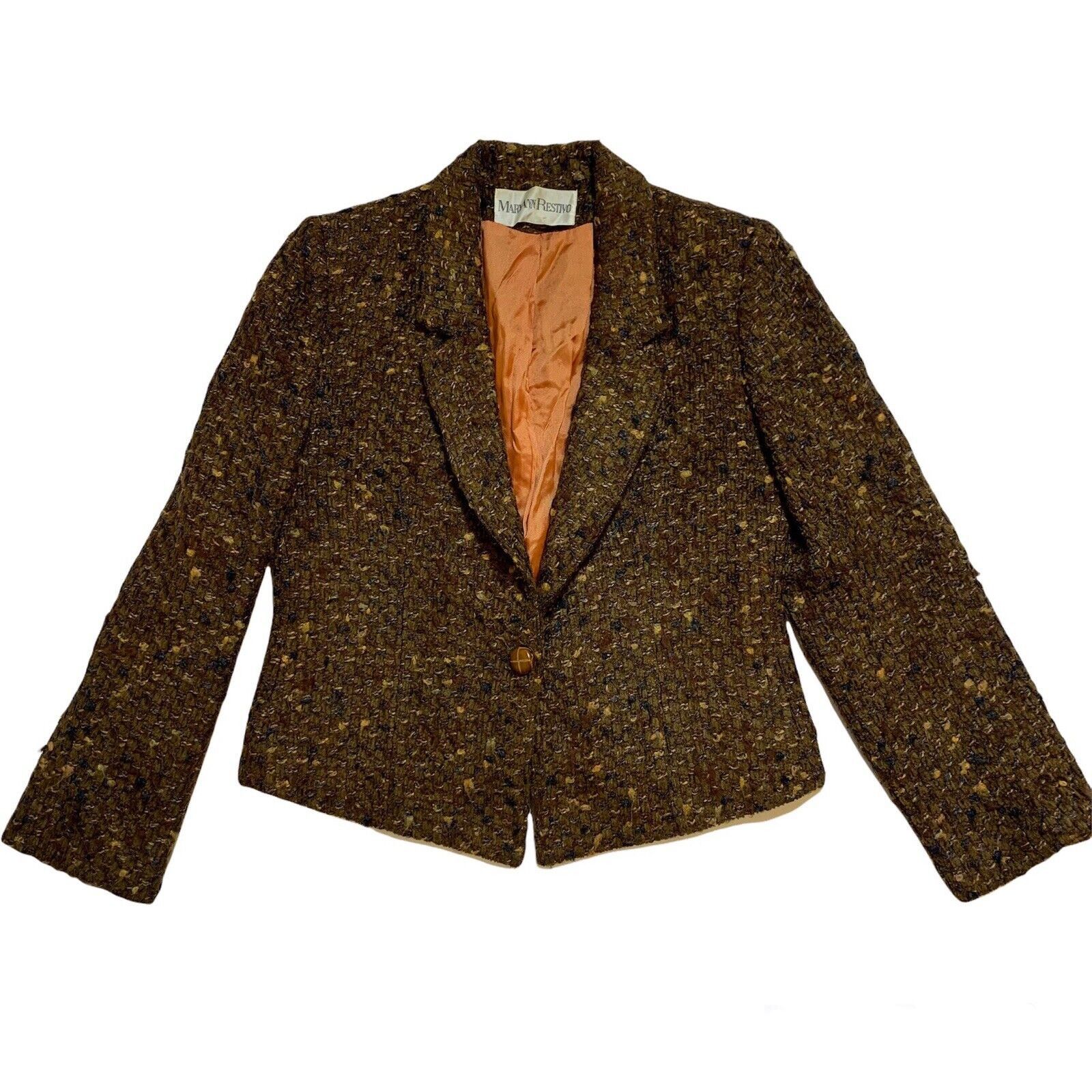 Vintage Vintage 80s Mary Ann Restivo Tweed 1980s Jacket Blazer Size S / US 4 / IT 40 - 1 Thumbnail