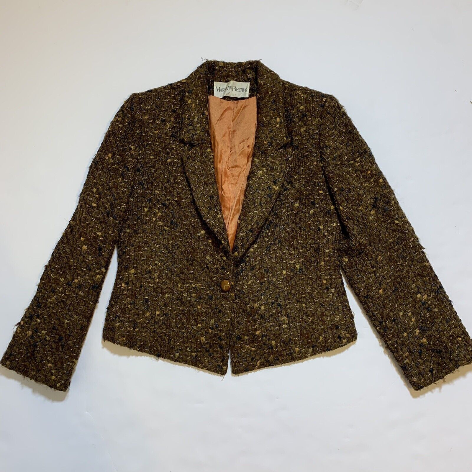 Vintage Vintage 80s Mary Ann Restivo Tweed 1980s Jacket Blazer Size S / US 4 / IT 40 - 12 Thumbnail