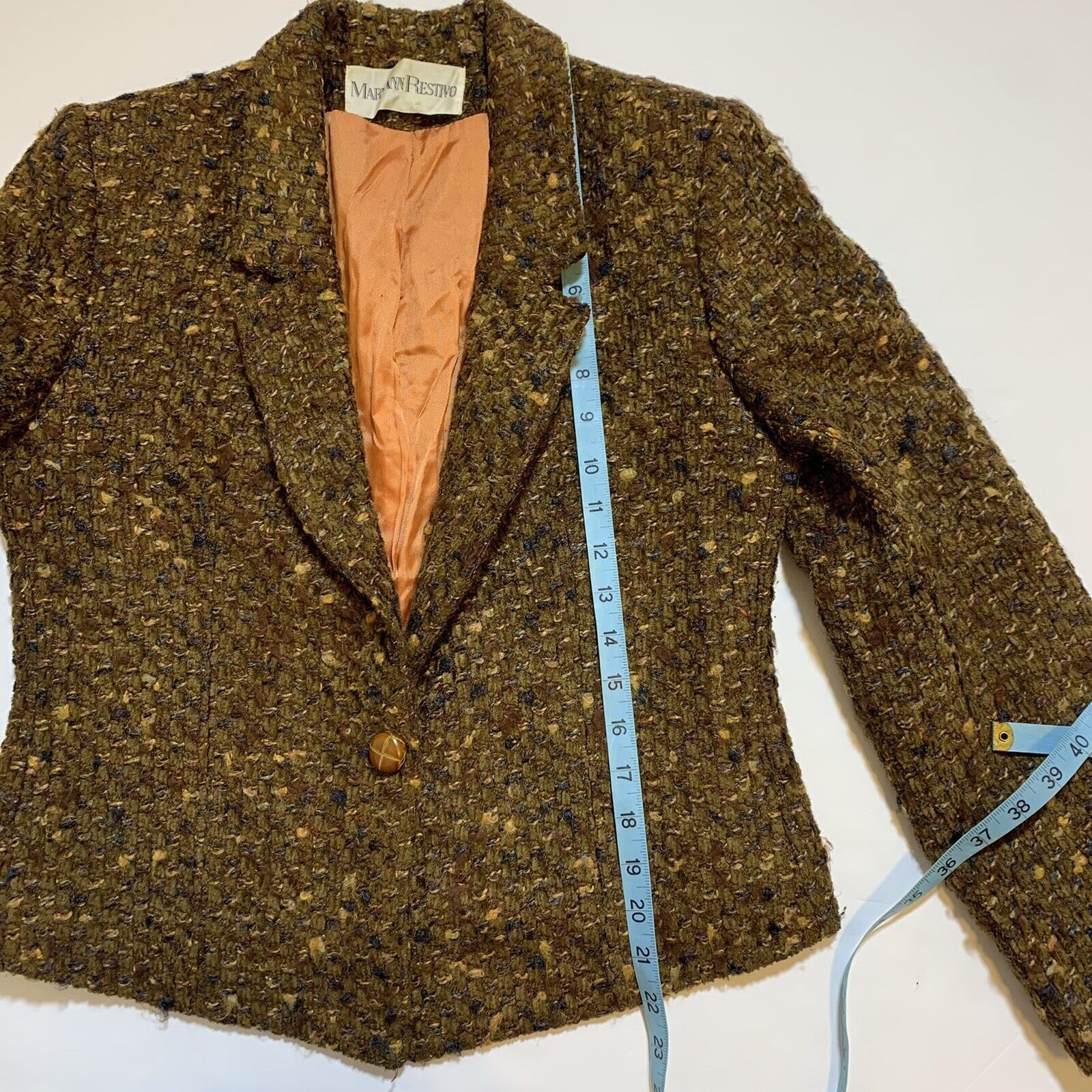 Vintage Vintage 80s Mary Ann Restivo Tweed 1980s Jacket Blazer Size S / US 4 / IT 40 - 10 Thumbnail