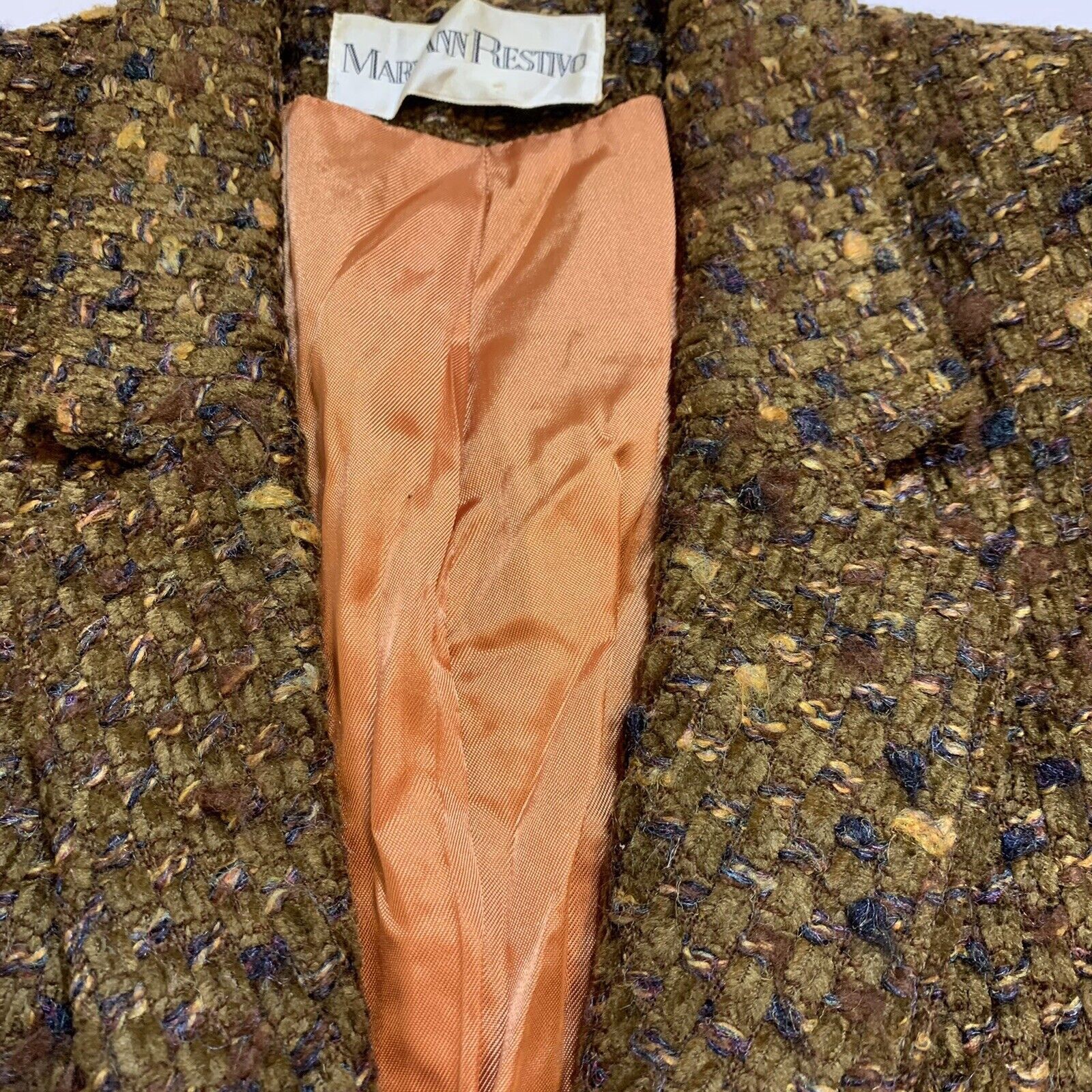 Vintage Vintage 80s Mary Ann Restivo Tweed 1980s Jacket Blazer Size S / US 4 / IT 40 - 4 Thumbnail