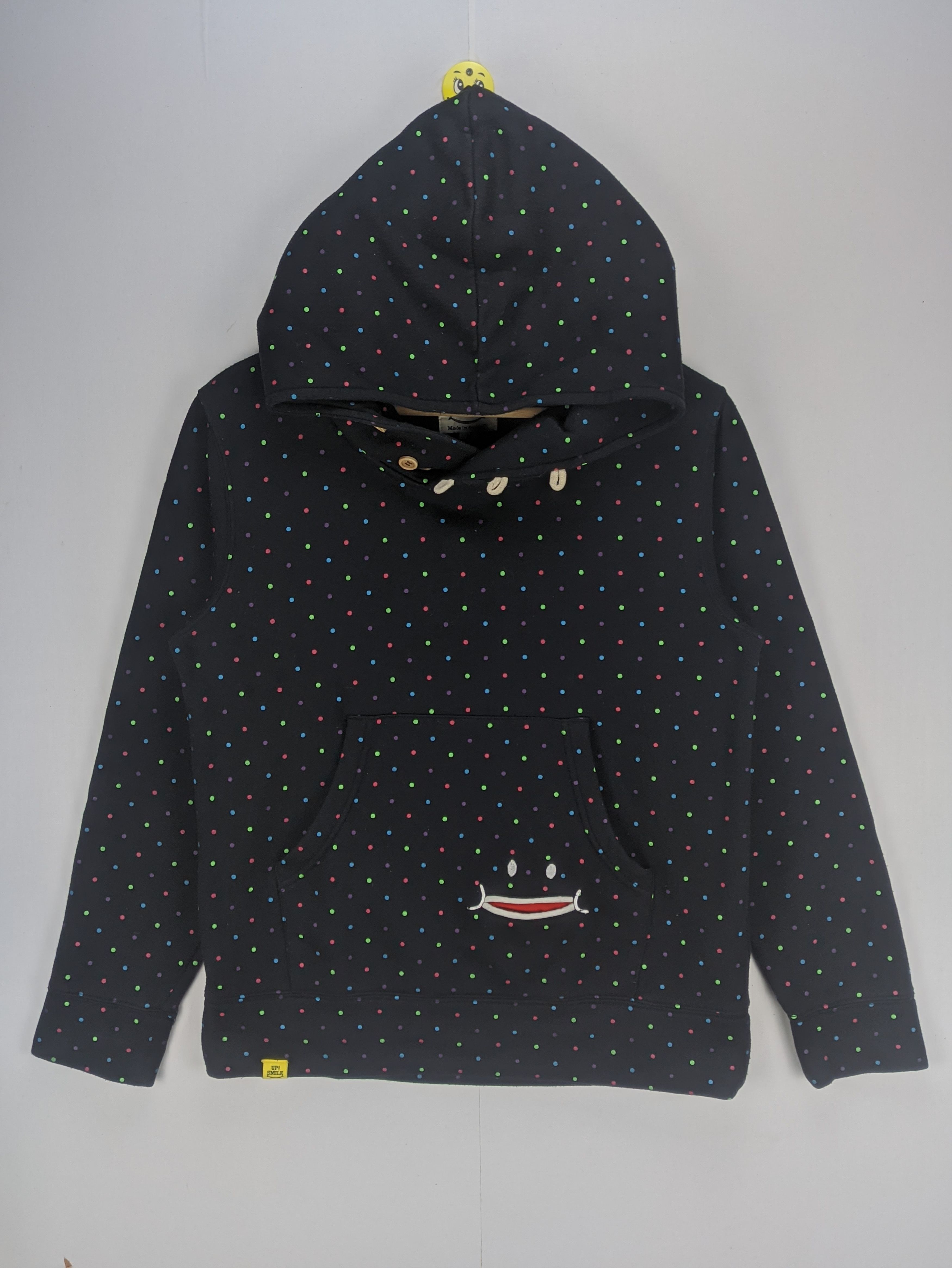 image of Stealshoodie Up Smile Made In Smile Polka Dot in Black, Men's (Size Medium)