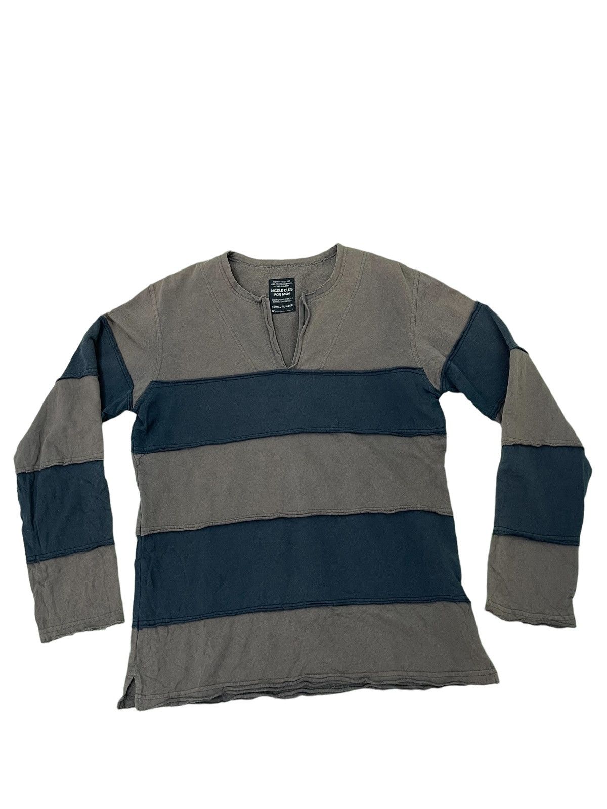 Japanese Brand Nicole Club for Men Hagi Shirt Border Striped 3🟩7 Size US M / EU 48-50 / 2 - 2 Thumbnail