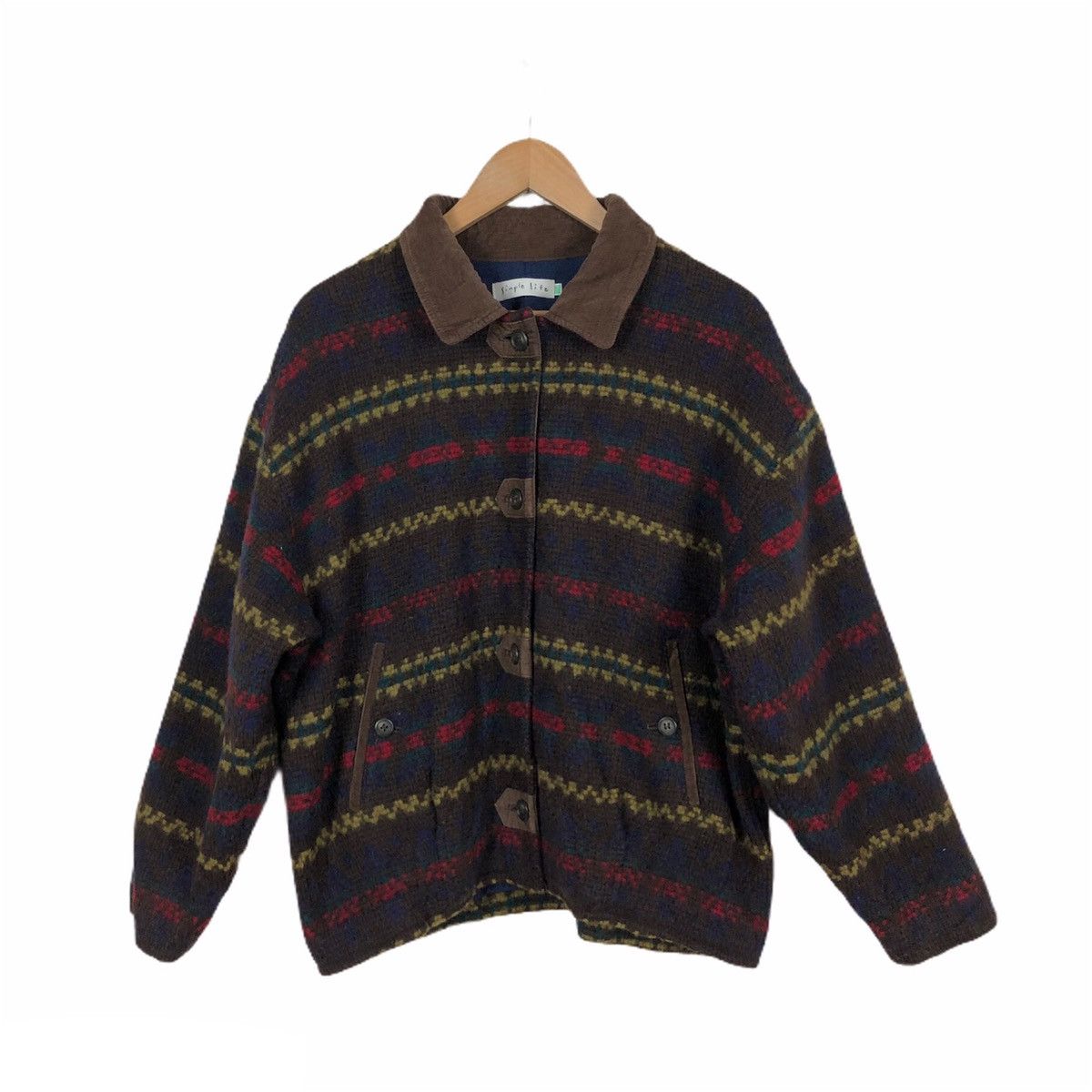 Japanese Brand VINTAGE SIMPLE LIFE NAVAJO DESIGN JACKET Size US M / EU 48-50 / 2 - 1 Thumbnail