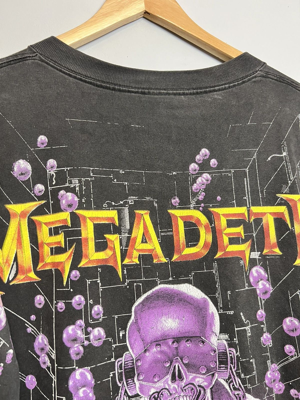 Band Tees 90s Vintage 1991 Megadeth Rock Heavy AOP Metal Band T-Shirt Size US XL / EU 56 / 4 - 10 Thumbnail