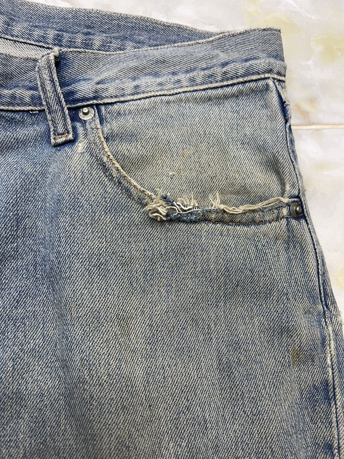 RRL Ralph Lauren RRL DISTRESSED DENIM USA Size US 35 - 7 Thumbnail