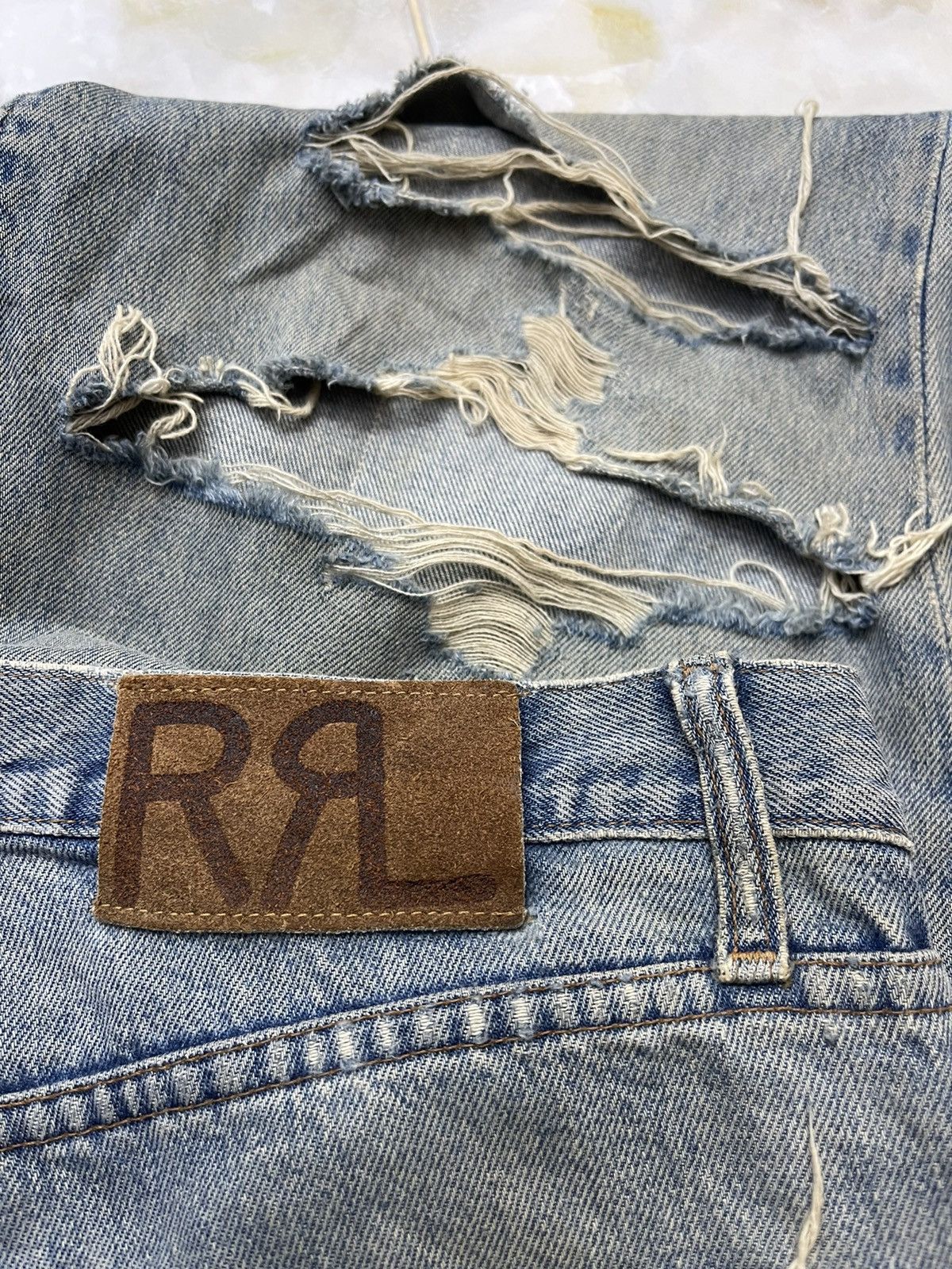 RRL Ralph Lauren RRL DISTRESSED DENIM USA Size US 35 - 8 Thumbnail