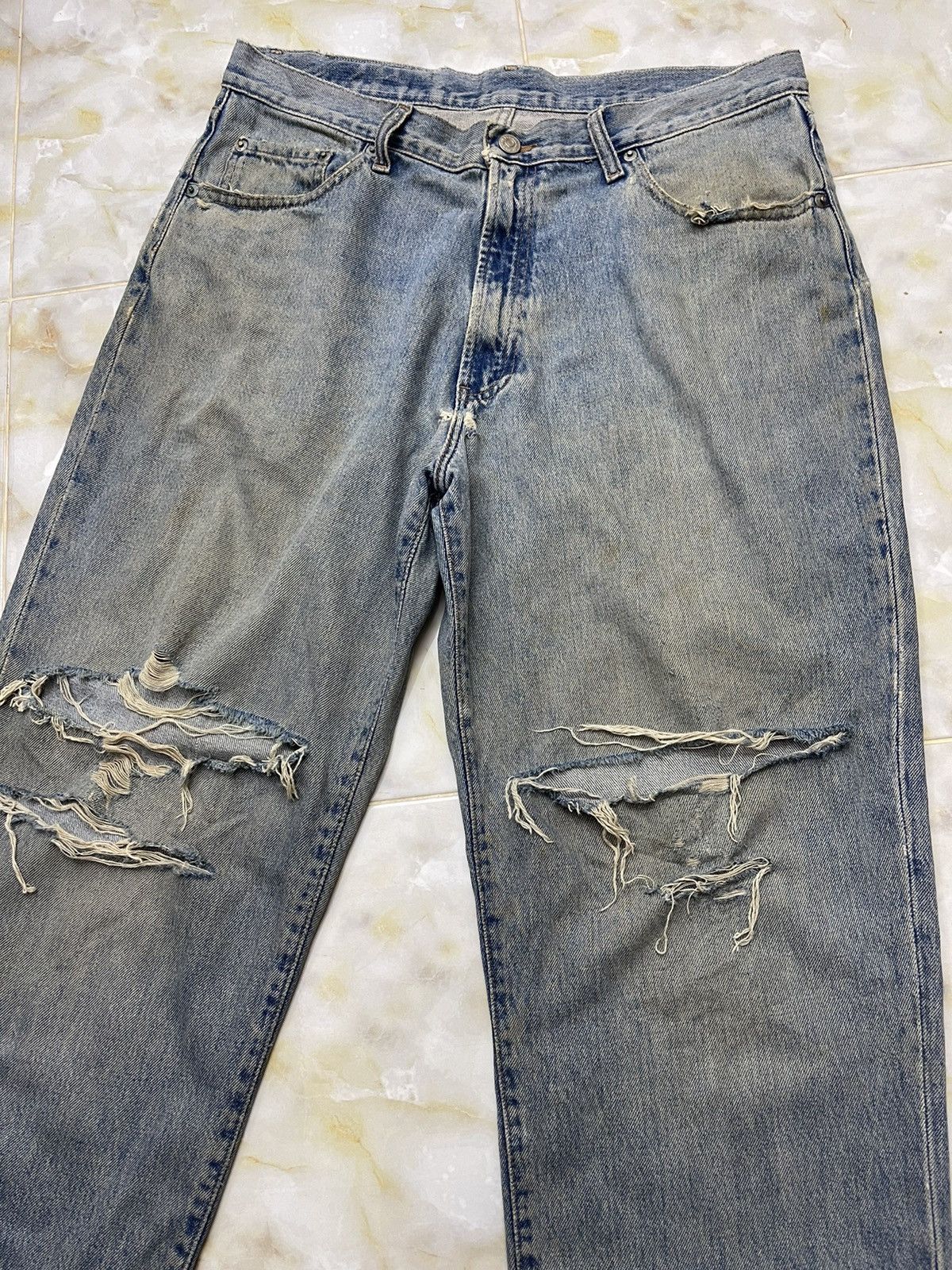 RRL Ralph Lauren RRL DISTRESSED DENIM USA Size US 35 - 6 Thumbnail