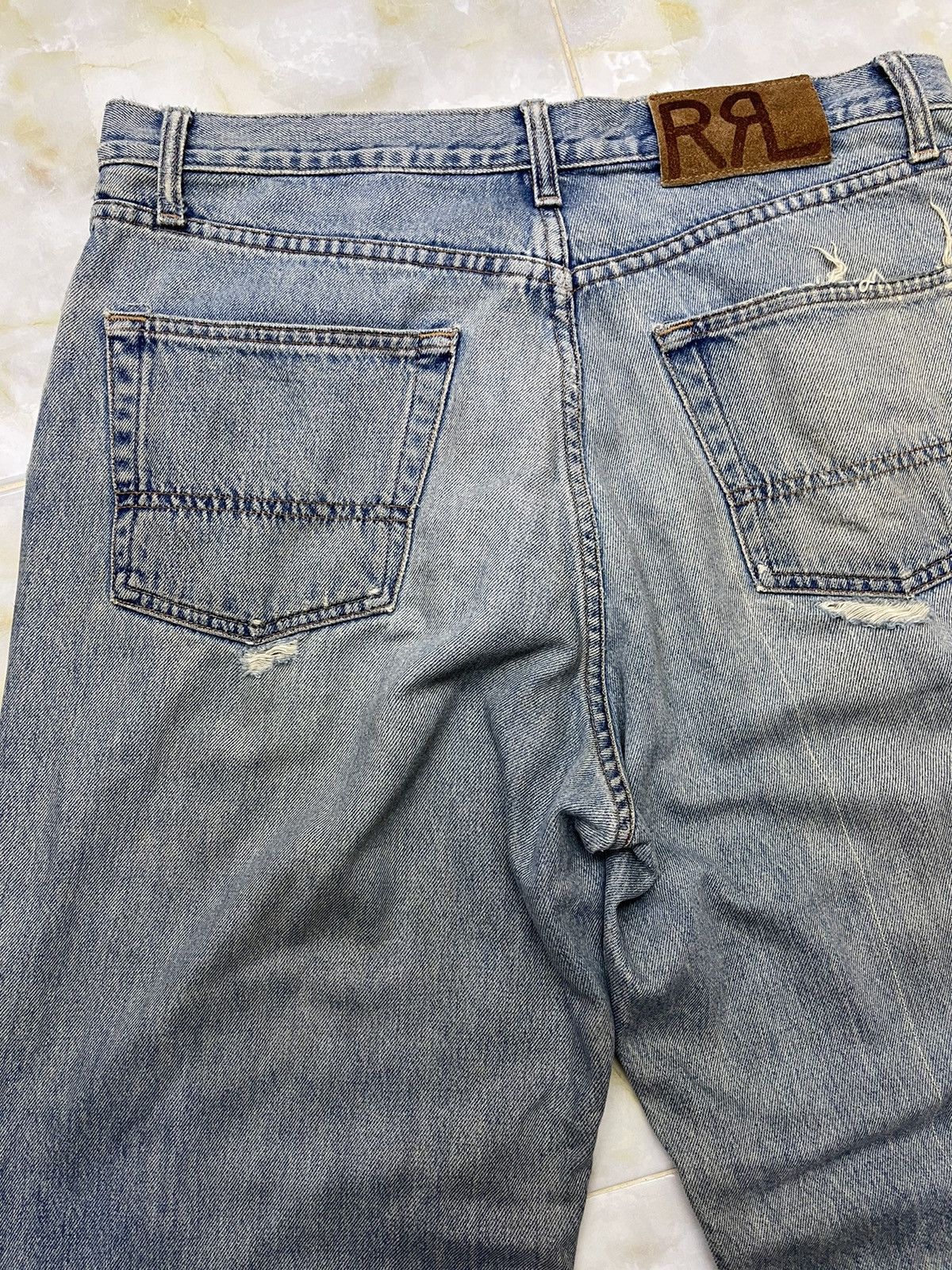 RRL Ralph Lauren RRL DISTRESSED DENIM USA Size US 35 - 14 Thumbnail