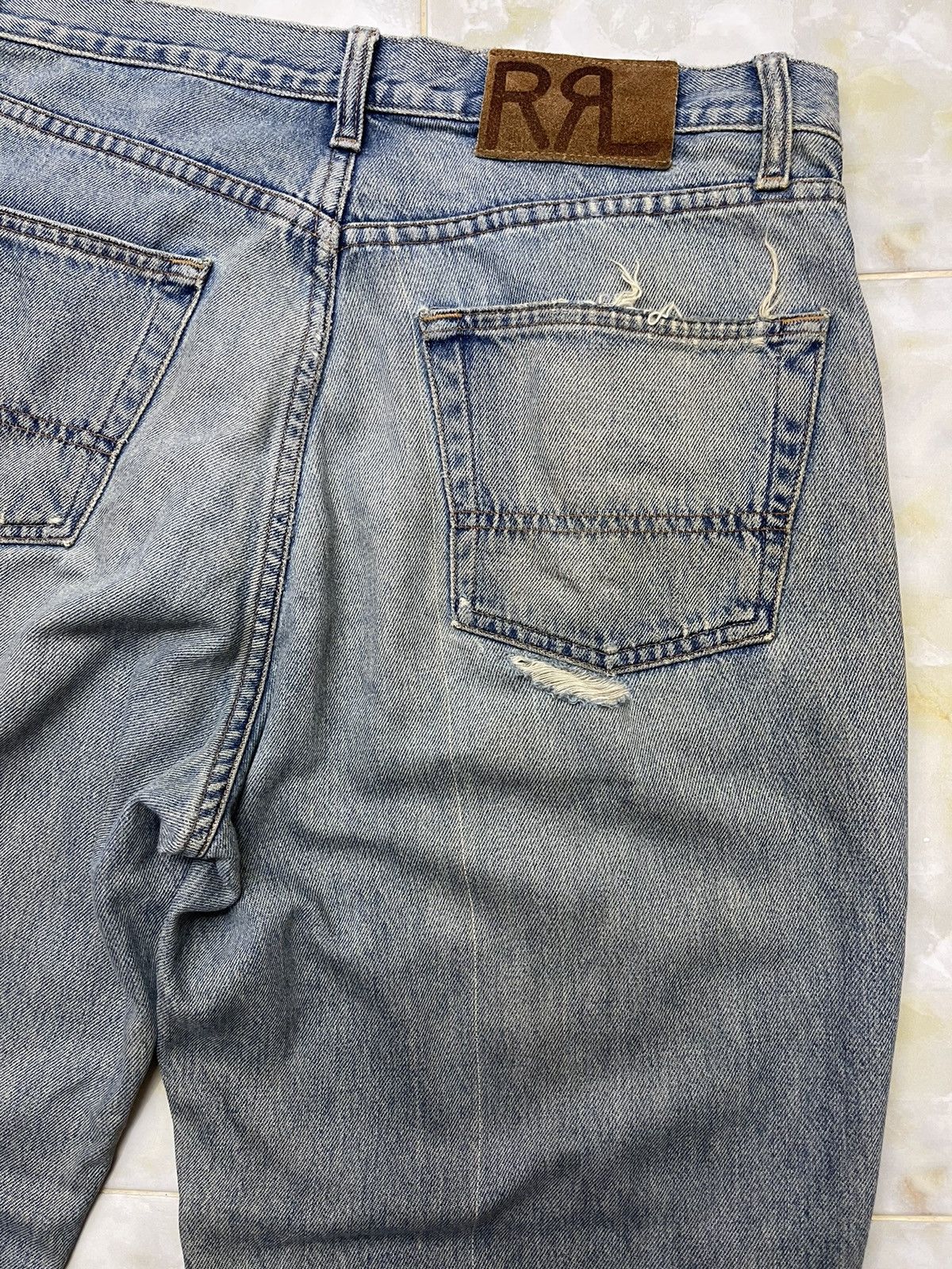 RRL Ralph Lauren RRL DISTRESSED DENIM USA Size US 35 - 13 Thumbnail