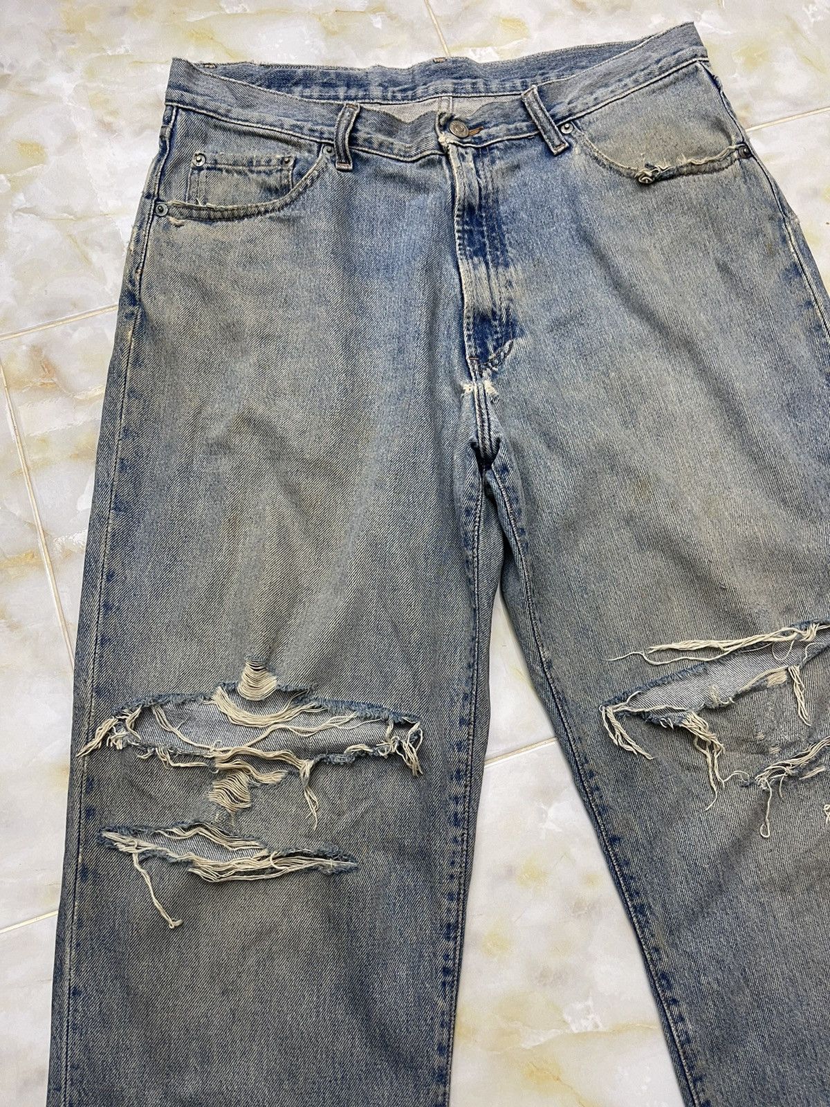 RRL Ralph Lauren RRL DISTRESSED DENIM USA Size US 35 - 5 Thumbnail