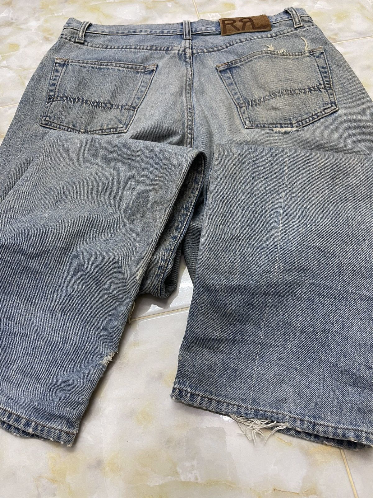 RRL Ralph Lauren RRL DISTRESSED DENIM USA Size US 35 - 15 Thumbnail