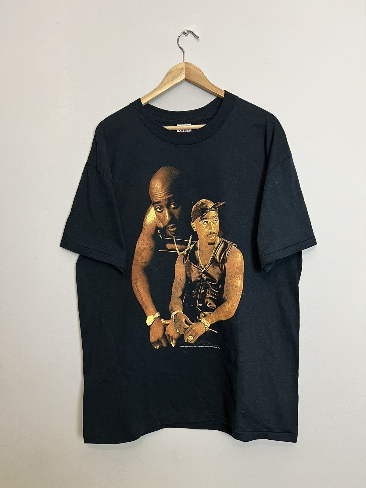 Band Tees Vintage 90s 2pac Tupac Stop The Violence Tshirt Rap Band Size US XL / EU 56 / 4 - 1 Thumbnail