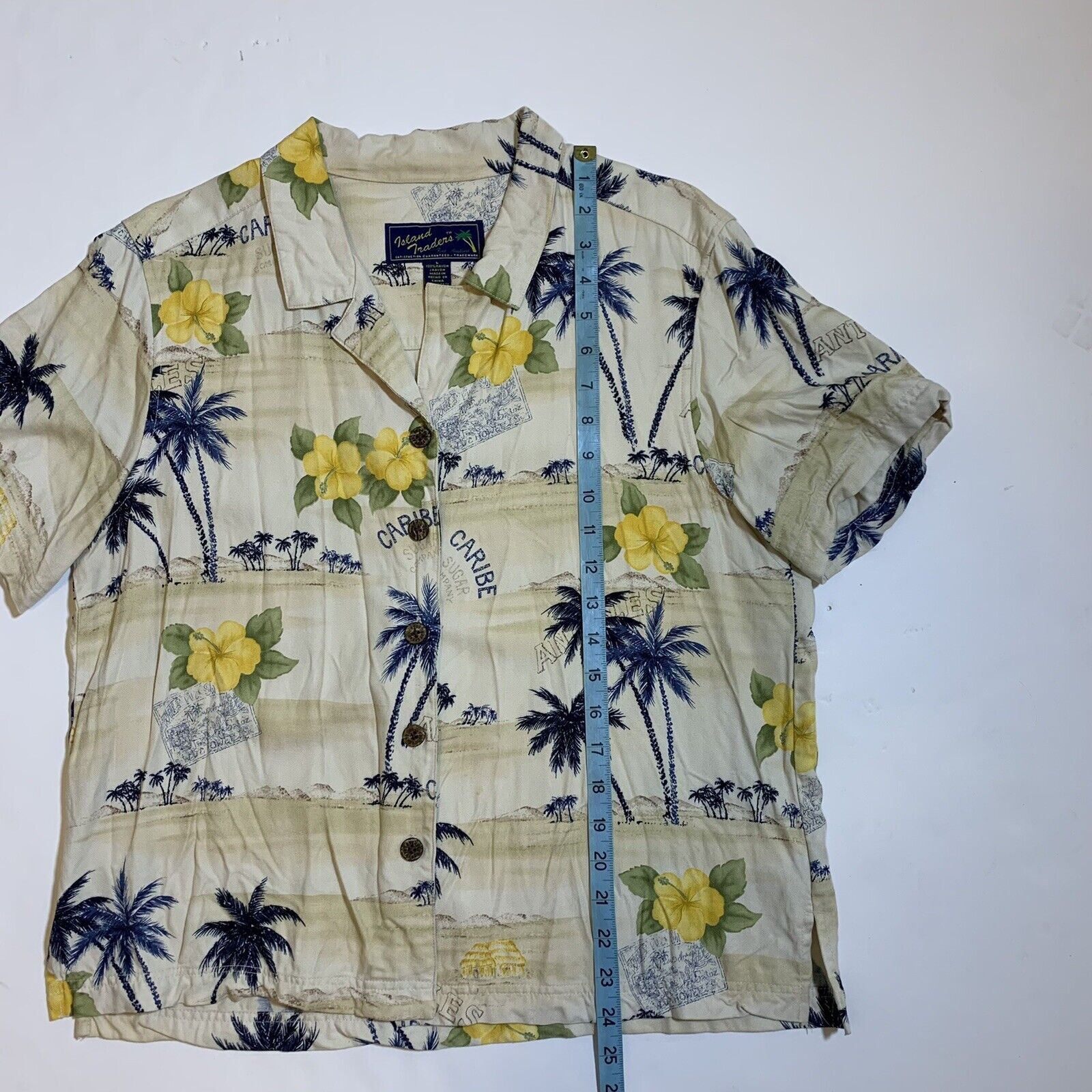 Vacation Island Traders Women's Rayon Aloha Hawaiian Floral Shirt Size L / US 10 / IT 46 - 7 Thumbnail