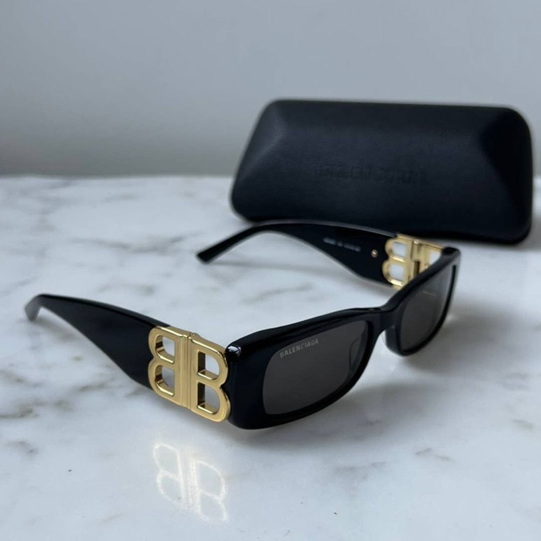image of New Balenciaga Bb0096S Dynasty Sunglasses In Black, Men's