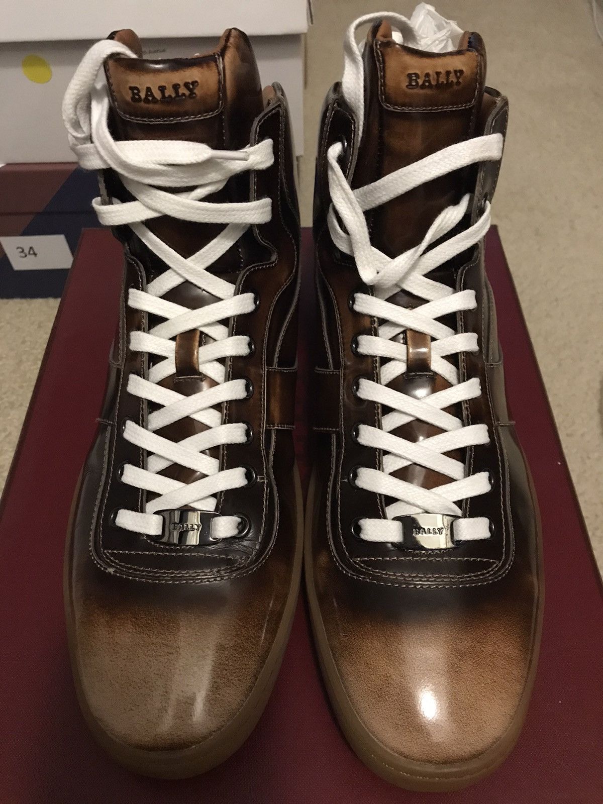 Bally BALLY Mid-Top Sneakers Brown Size 10/43 Size US 10 / EU 43 - 2 Thumbnail