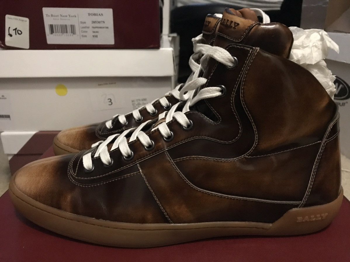 Bally BALLY Mid-Top Sneakers Brown Size 10/43 Size US 10 / EU 43 - 1 Thumbnail