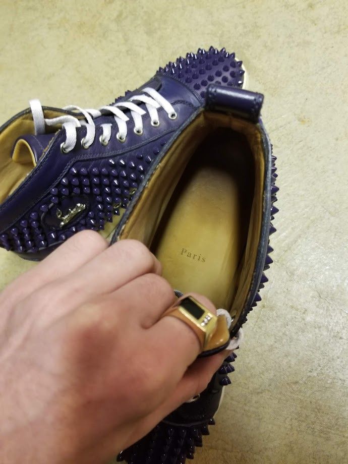 Archival Vintage Christian Louboutin Navy blue spikes - View 7