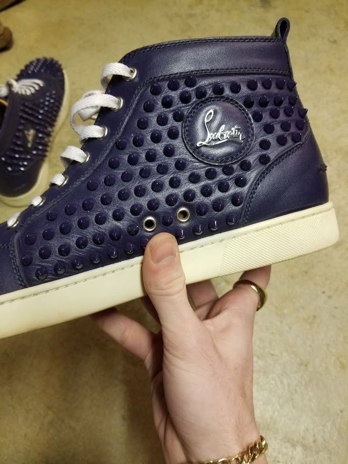 Archival Vintage Christian Louboutin Navy blue spikes - View 6