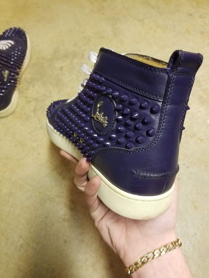 Archival Vintage Christian Louboutin Navy blue spikes - View 5