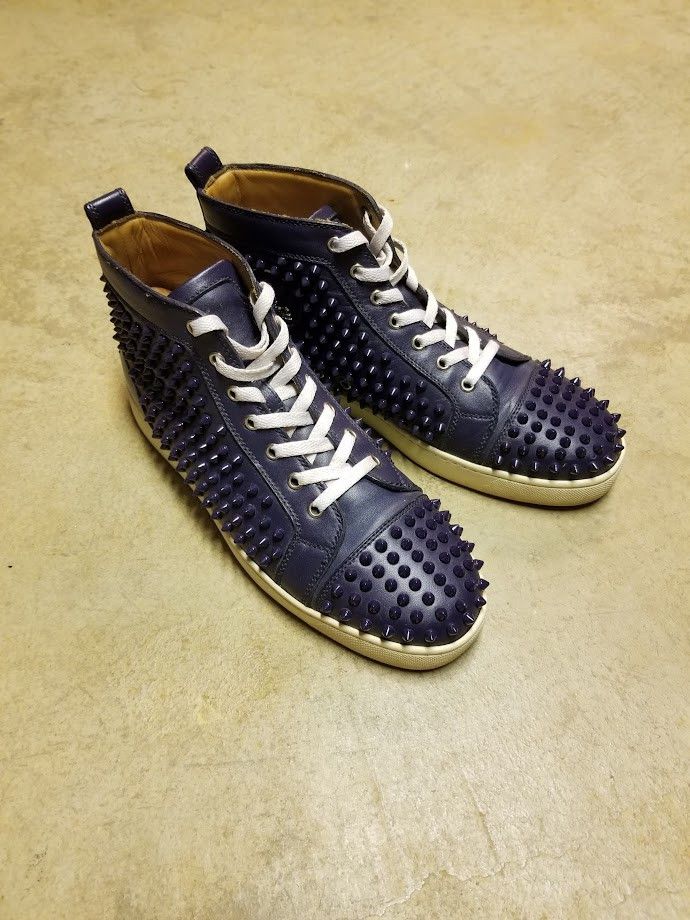 Archival Vintage Christian Louboutin Navy blue spikes - View 2