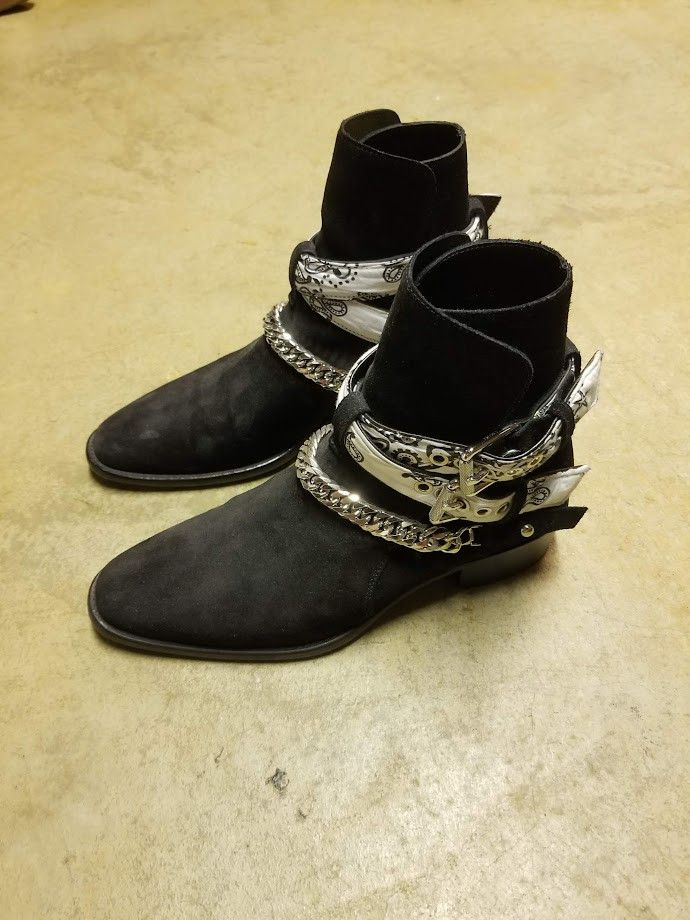 Archival Vintage Amiri Sample White Bandana Boots - View 4