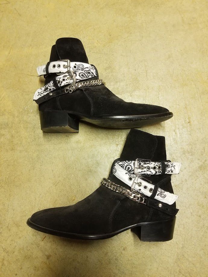 Archival Vintage Amiri Sample White Bandana Boots - View 3