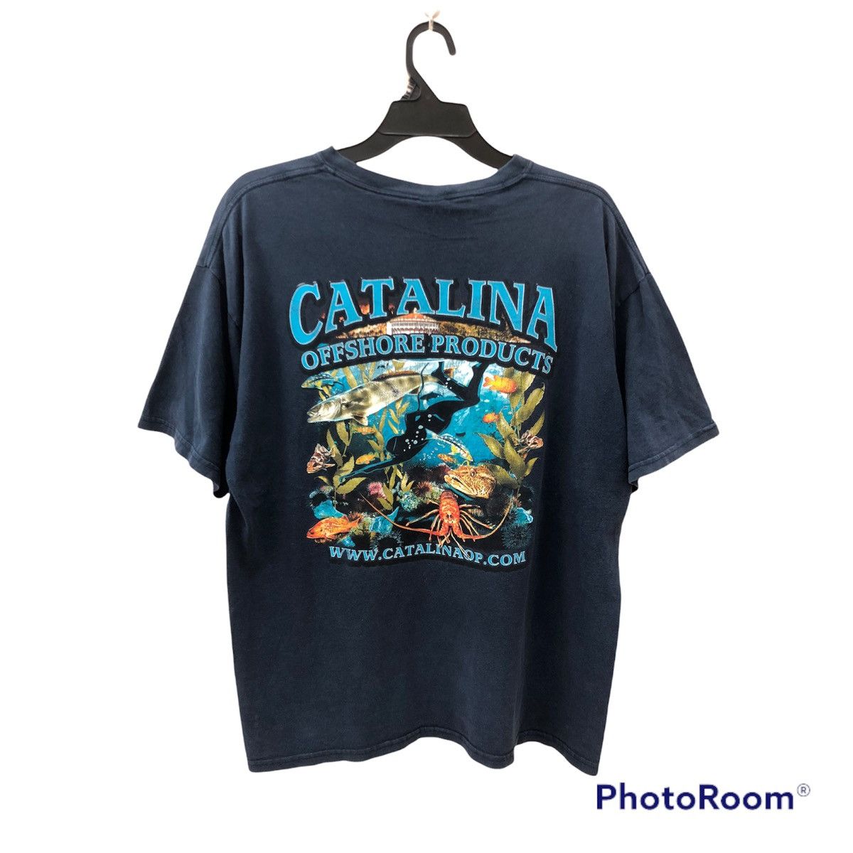 Catalina × Gildan × Vintage Vintage 90s CATALINA OFFSHORE PEODUCT big printed tshirt Size US XL / EU 56 / 4 - 1 Thumbnail