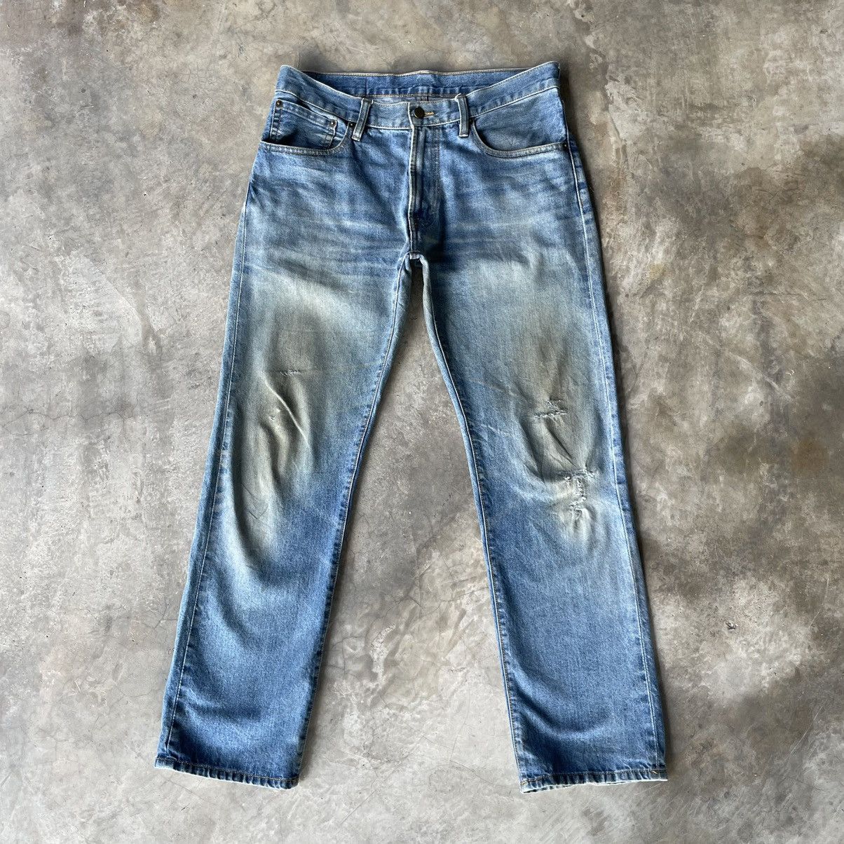 image of Vintage Distressed Authentic Faded Denim Jeans Pants Rusty in Faded Blue, Men's (Size 32)