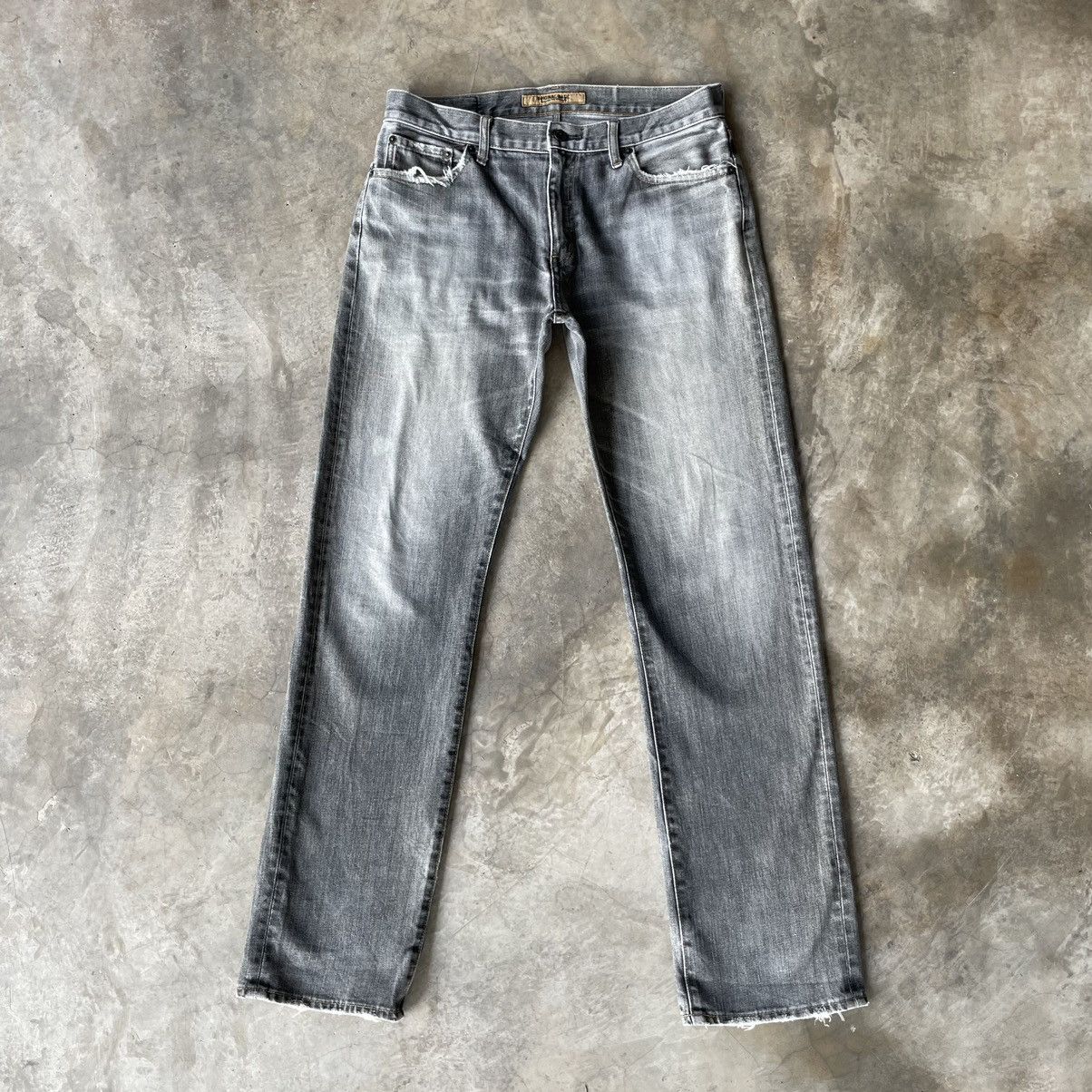 Japanese Brand Vintage Japanese Faded Black Denim Jeans Pants W33x33.5 Size US 33 - 1 Thumbnail