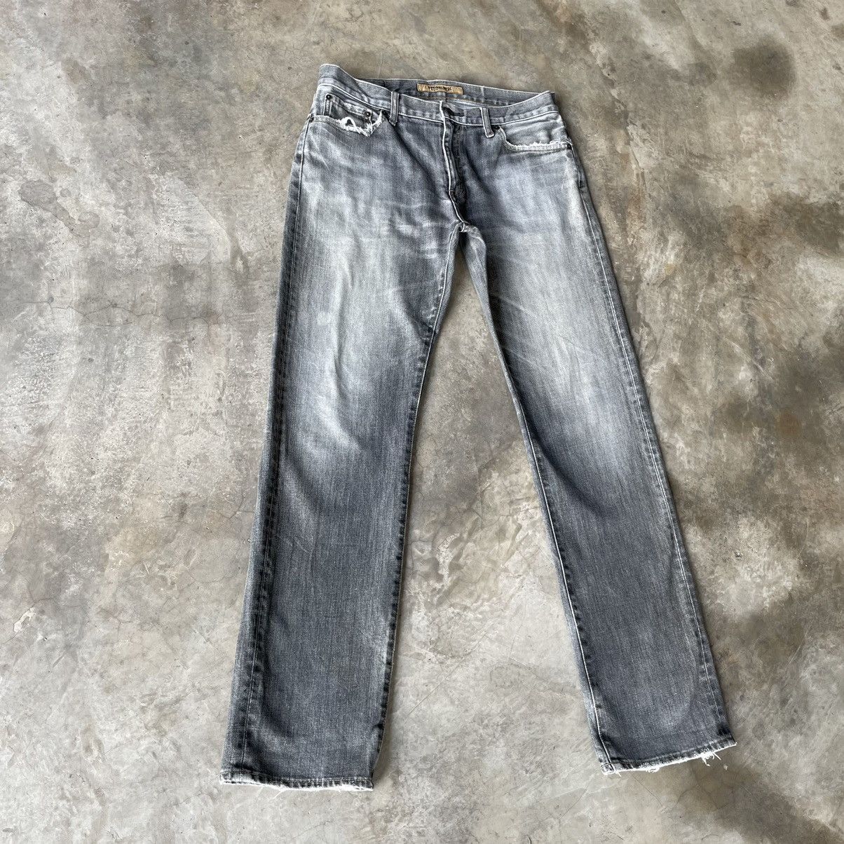 Japanese Brand Vintage Japanese Faded Black Denim Jeans Pants W33x33.5 Size US 33 - 2 Thumbnail