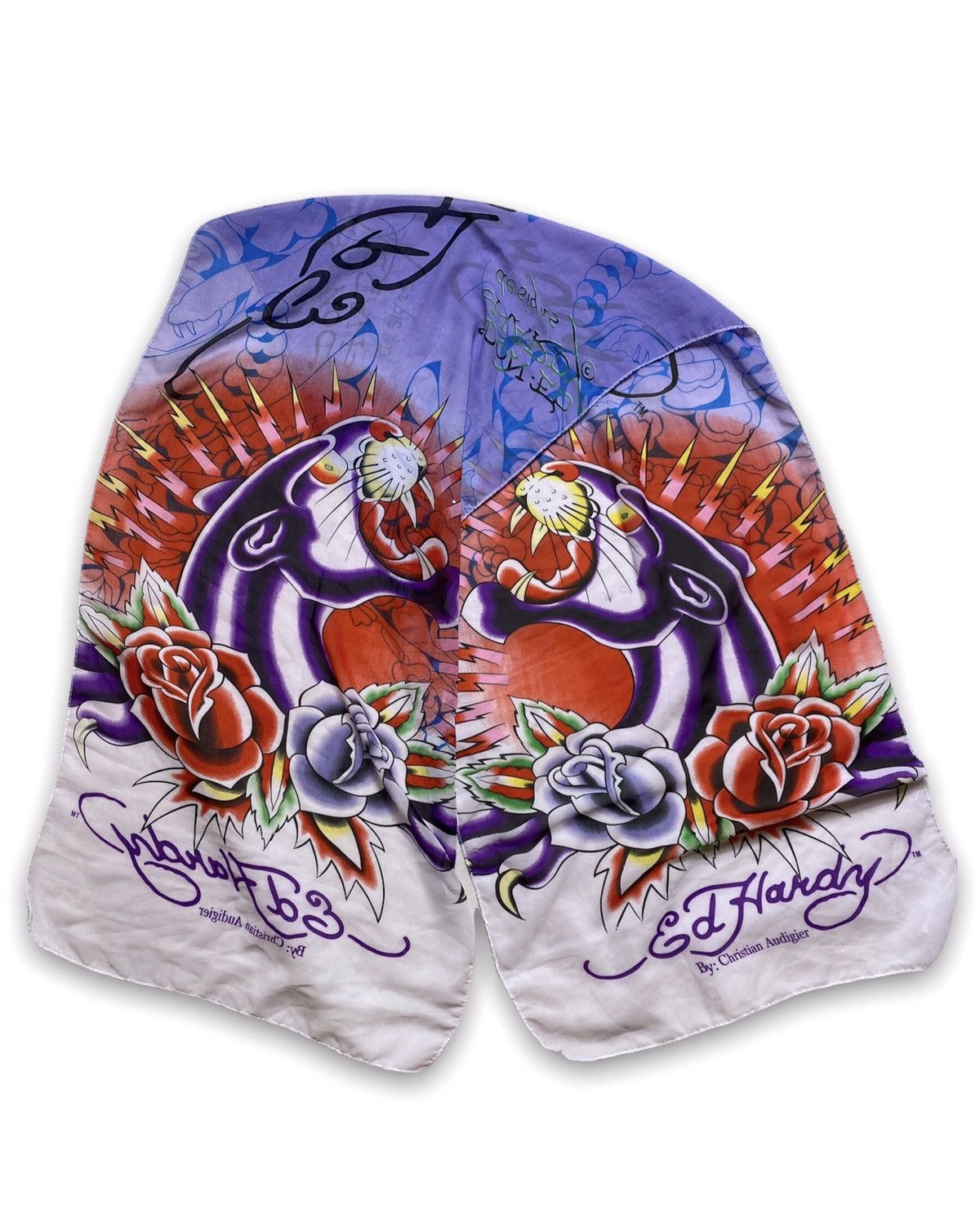 Christian Audigier × Ed Hardy × Vintage Ed hardy vintage shawl multicolour tiger Christian audigier Size ONE SIZE - 1 Thumbnail