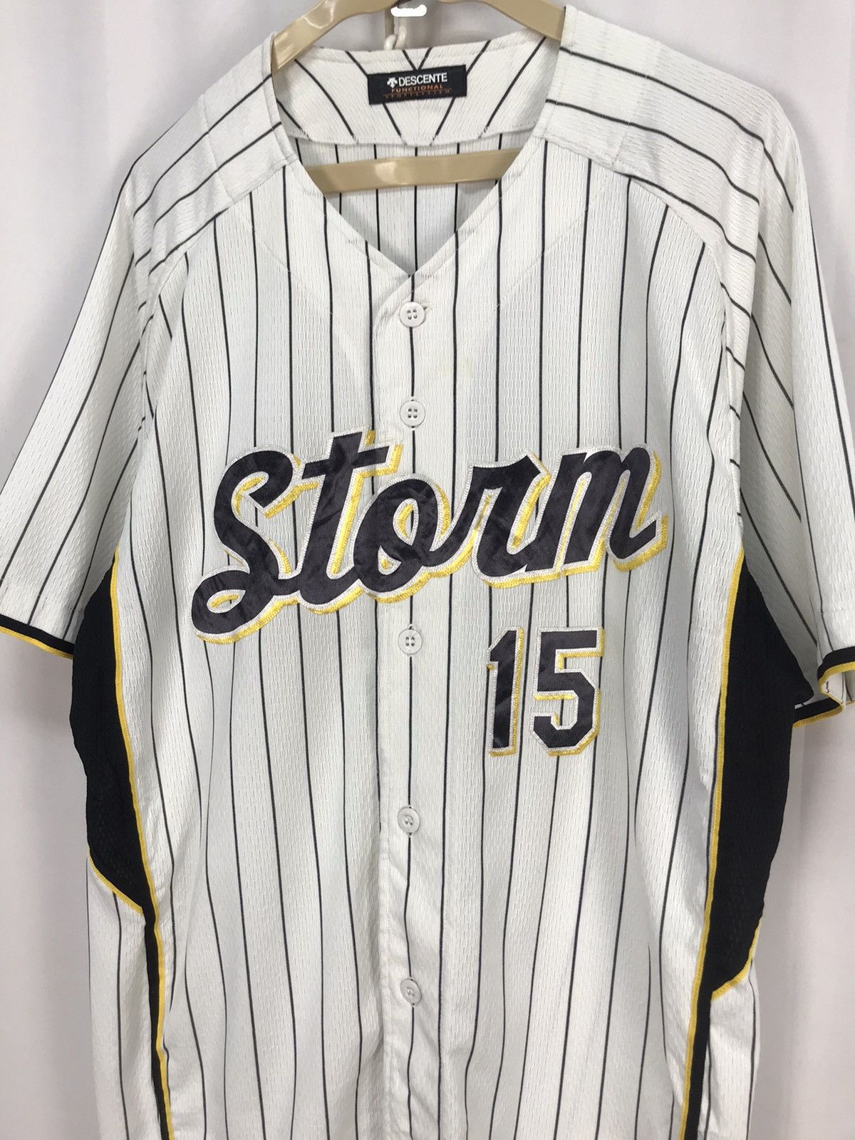 Descente × Japanese Brand Storm spellout baseball jersey button up by descente Size US L / EU 52-54 / 3 - 7 Thumbnail
