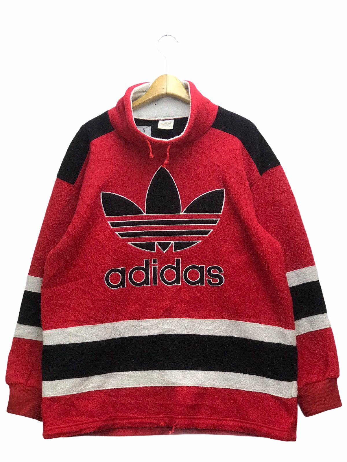 Adidas Vintage Gorpcore Adidas Big Logo Fleece Jumper Size US L / EU 52-54 / 3 - 1 Thumbnail