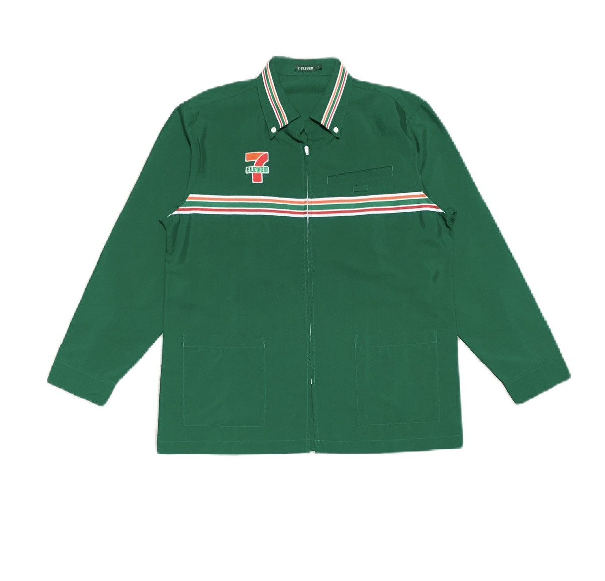 image of Vintage 90's 7 Eleven Workwear Uniform Jacket in Green, Men's (Size Large)