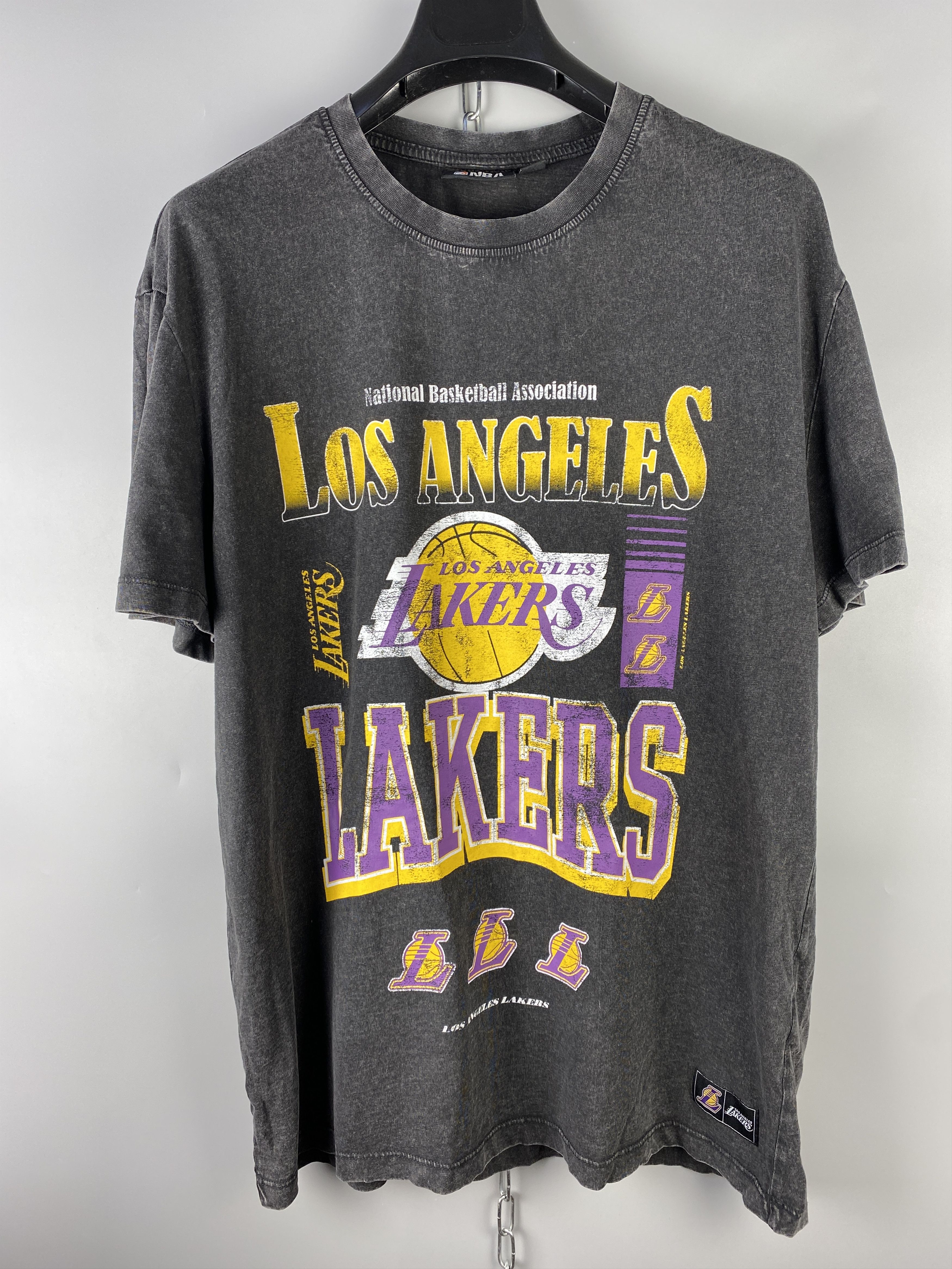 Pre-owned L A Lakers X Nba La Lakers Basketball Tee T Shirt In Grey