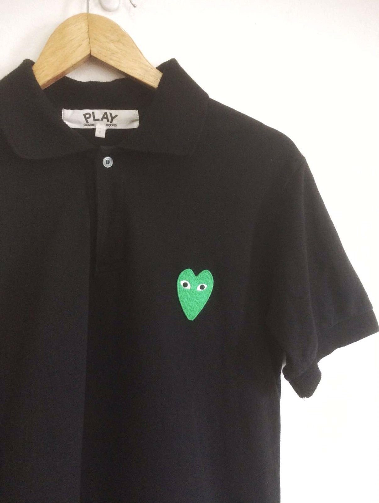 Comme des Garcons × Vintage Vintage Comme Des Garcons Polo Shirt Button Black Size US M / EU 48-50 / 2 - 1 Thumbnail