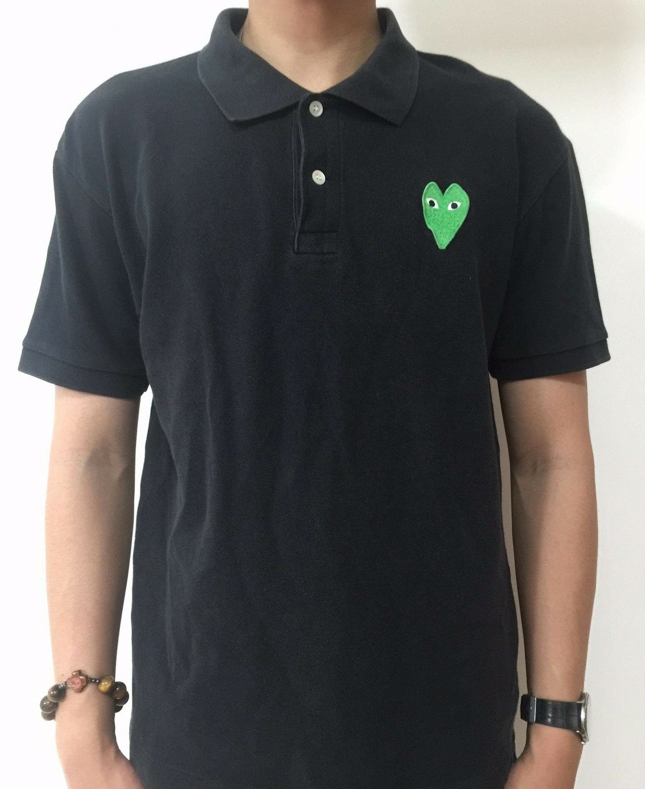 Comme des Garcons × Vintage Vintage Comme Des Garcons Polo Shirt Button Black Size US M / EU 48-50 / 2 - 2 Thumbnail