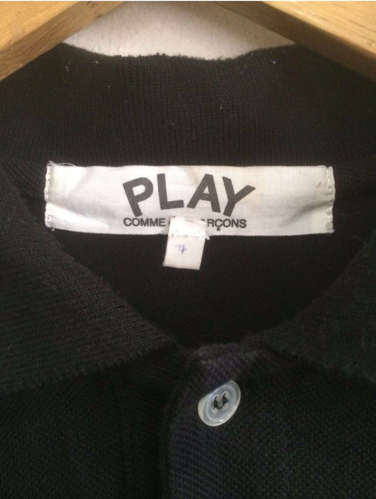 Comme des Garcons × Vintage Vintage Comme Des Garcons Polo Shirt Button Black Size US M / EU 48-50 / 2 - 5 Thumbnail