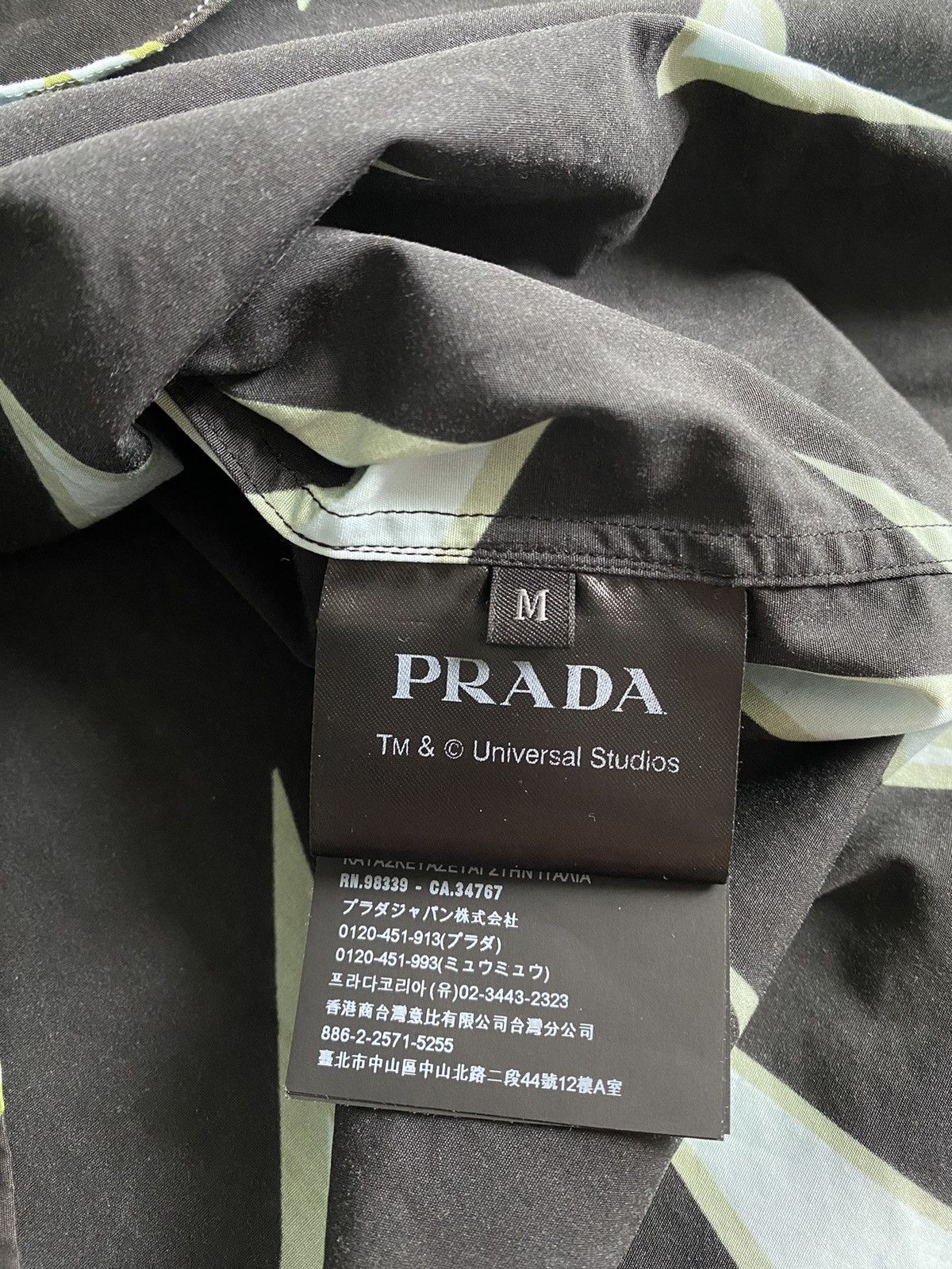 Prada Prada FW19 Frankenstein Thunder Print Bowling Shirt Size US M / EU 48-50 / 2 - 7 Thumbnail