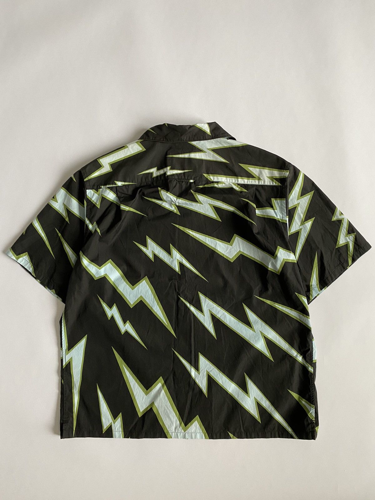 Prada Prada FW19 Frankenstein Thunder Print Bowling Shirt Size US M / EU 48-50 / 2 - 2 Thumbnail